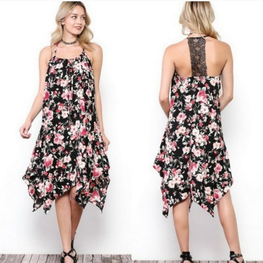 Floral Sharkbite Dress